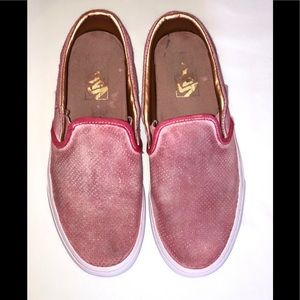 Watercolor Distressed Vans Asher Perforated Slipon